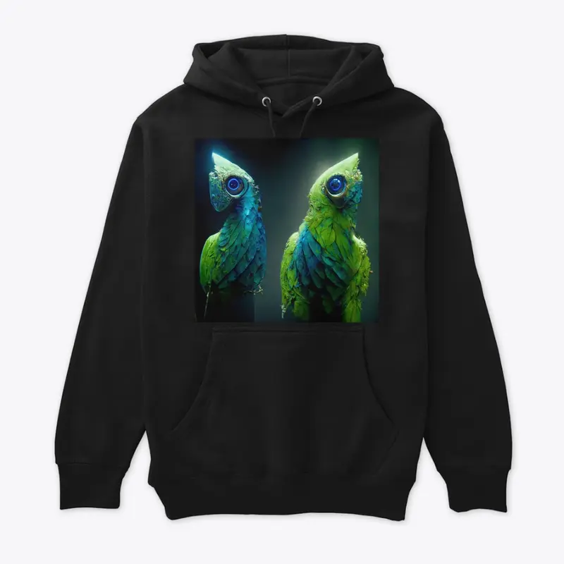 Green lime and blue parrots